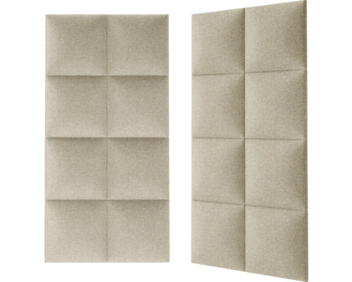 Wandkussen Effen Crème-beige Geweven look 30 x 30 cm