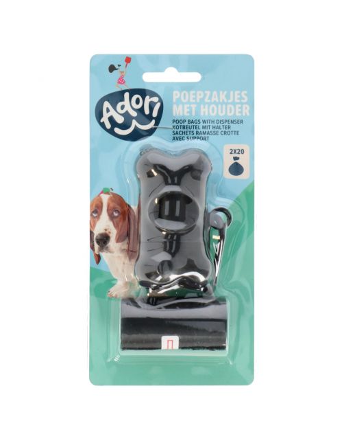 Adori Poepzakjes Met Houder Botje - Hondenpoepzakjes - Zwart