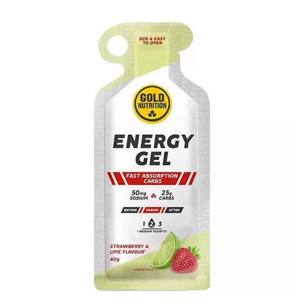 Gold Nutrition Energy Gel Morango e Lima 40g