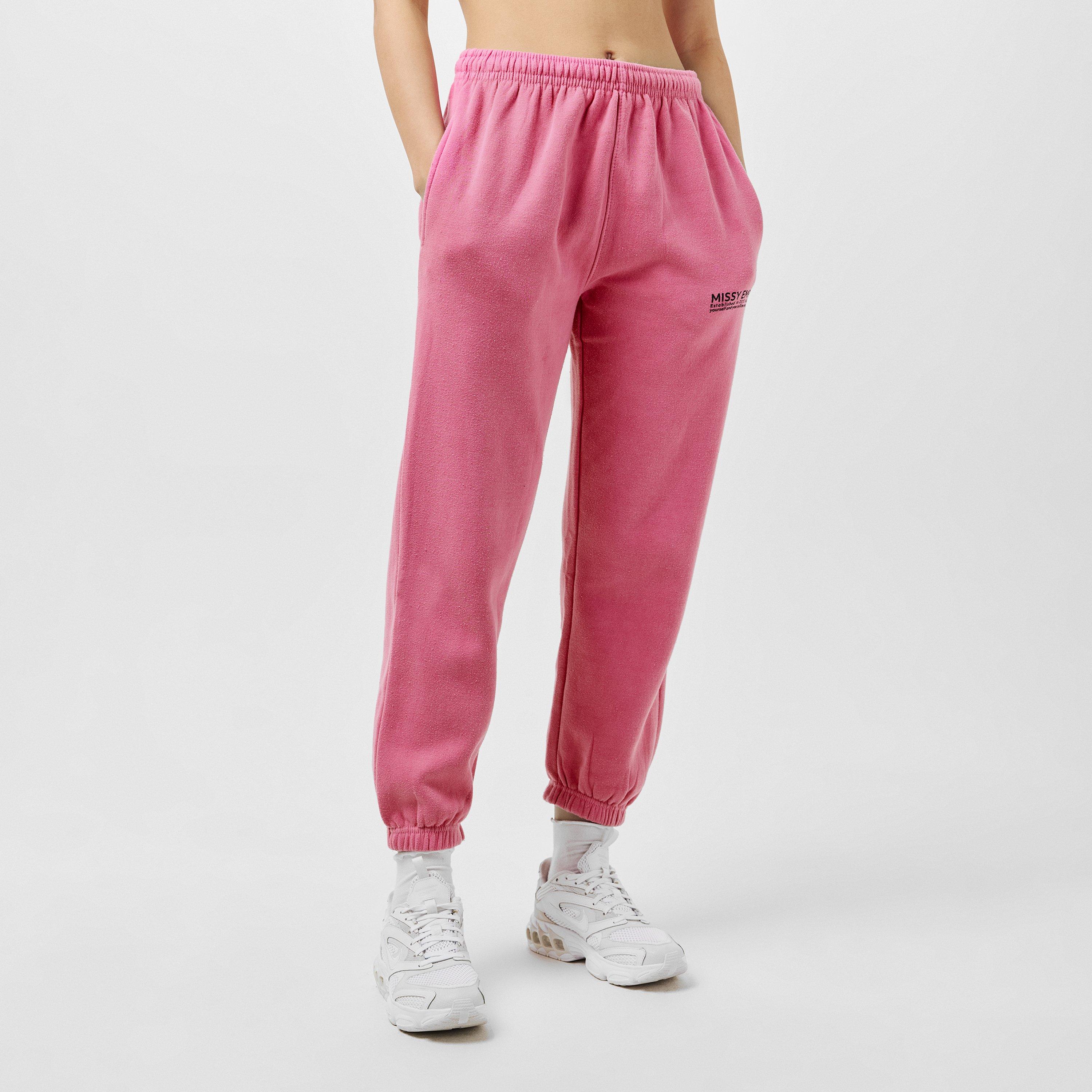 Missy Empire Imogen Pink Missy Empire Text Oversized Joggers