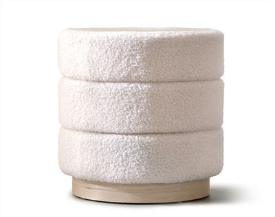Pouf rond bouclette