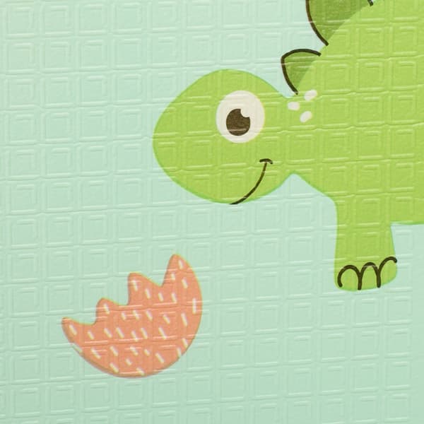 Sammenleggbar lekematte med dinosaur og tog