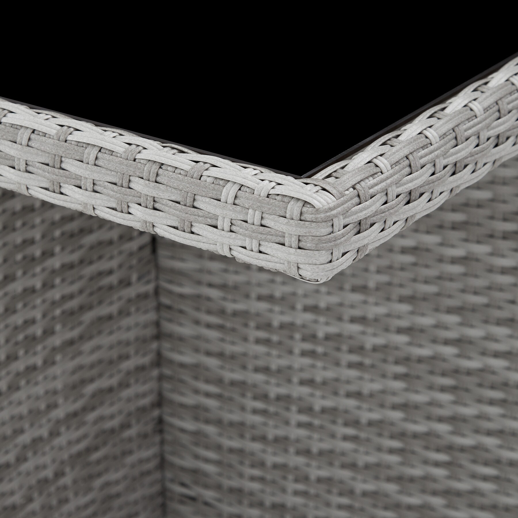 tectake® Rattan Sitzgruppe, mit Aluminiumgestell, wetterfest und UV-beständig, 2 Bezugssets, zusammenschiebbar, inklusive Schutzhülle