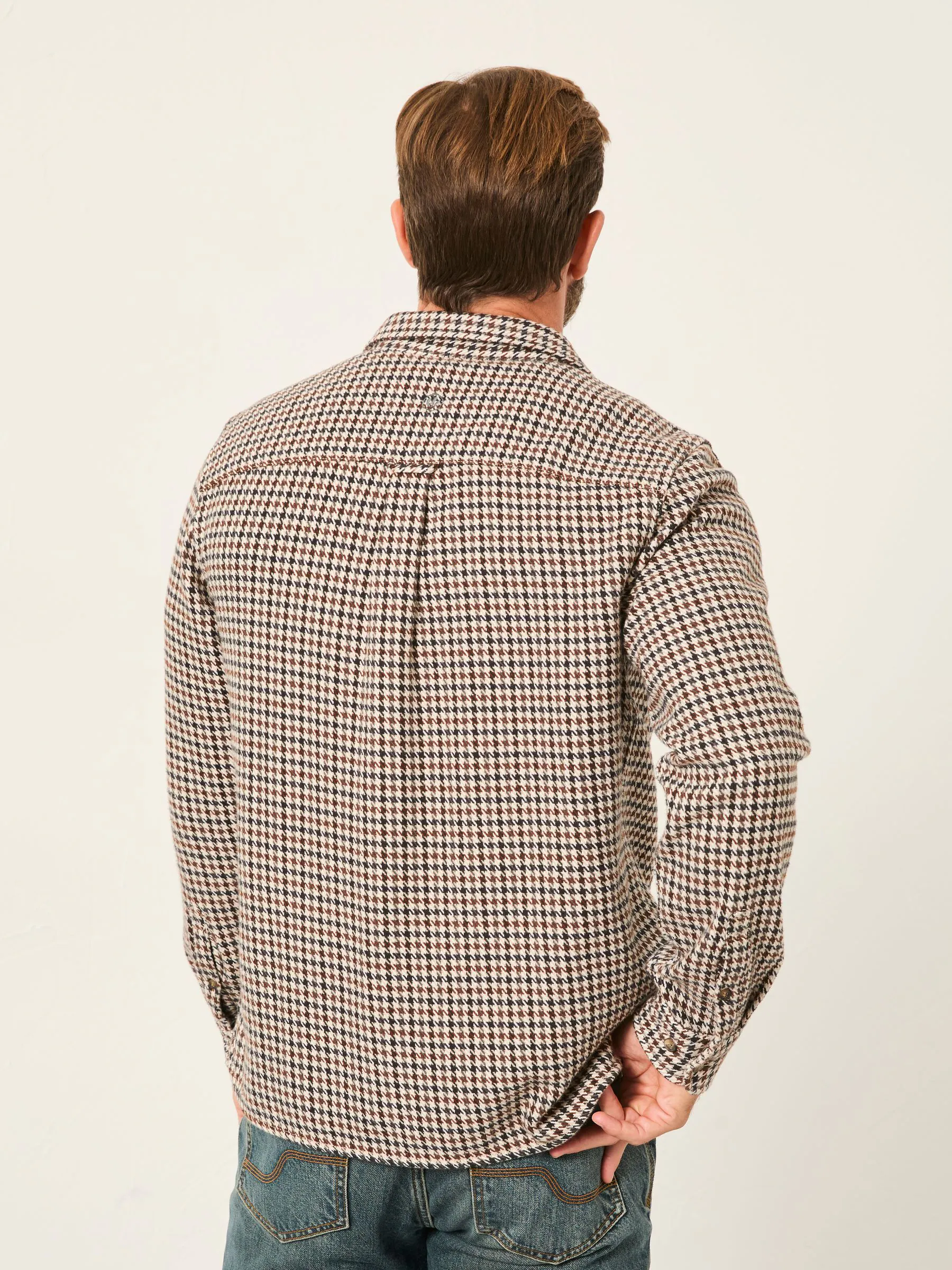FatFace Long Sleeve Dogtooth Shirt