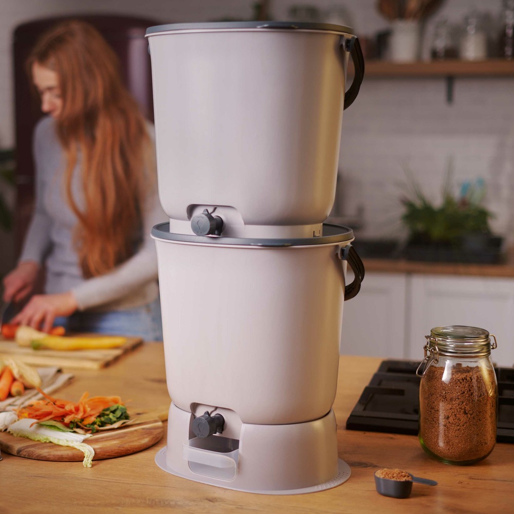 Skaza lot 2 bokashis composteurs essential-2x15.3l+1kg brain