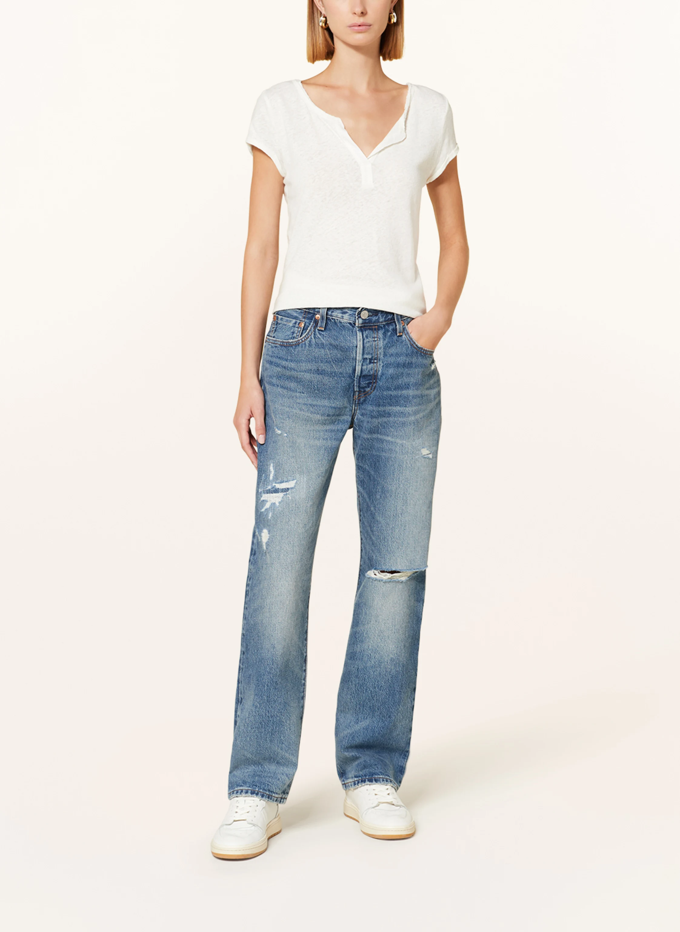 MOS MOSH T-Shirt TROY mit Leinen