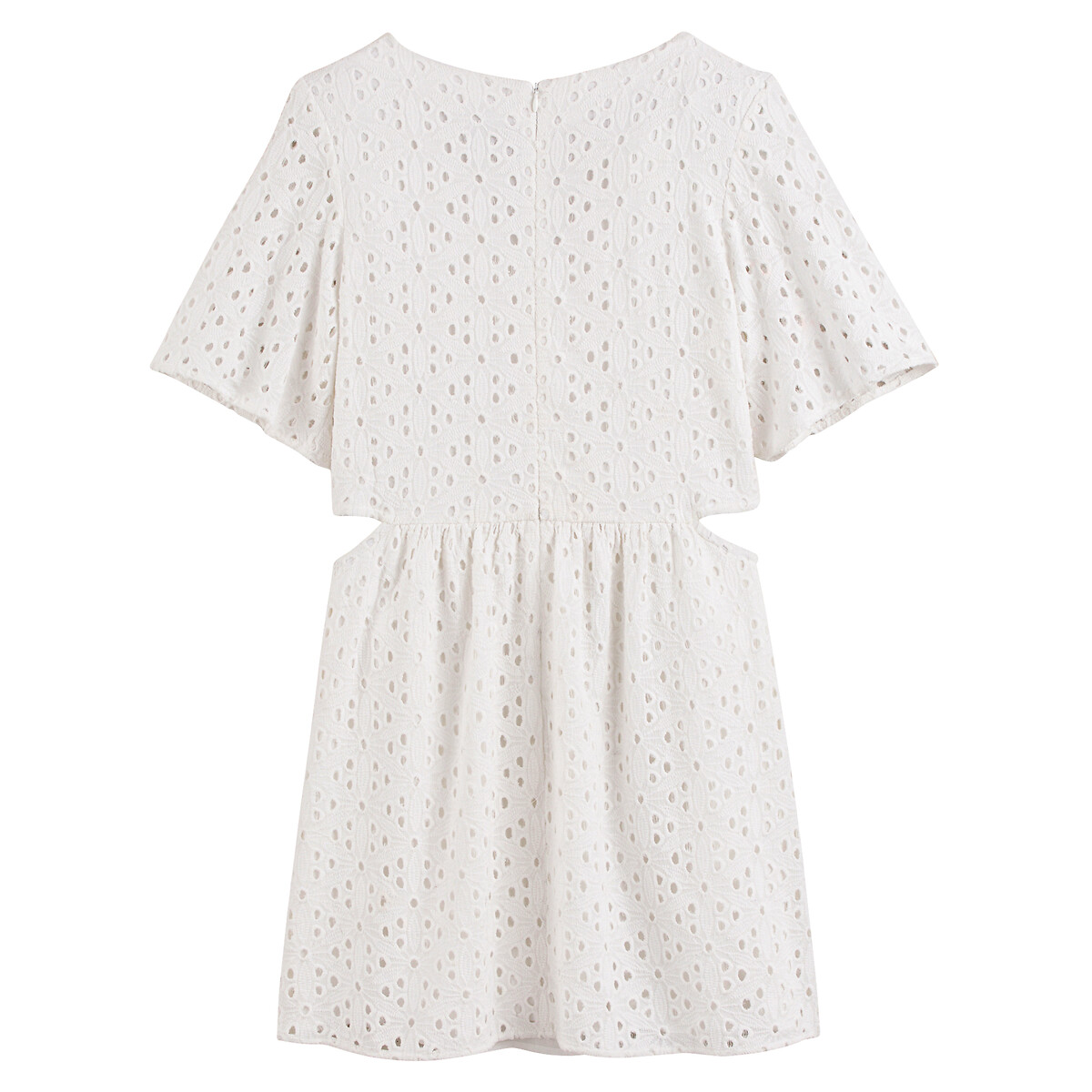 COLEÇÃO LA REDOUTE<br>Vestido curto em renda inglesa