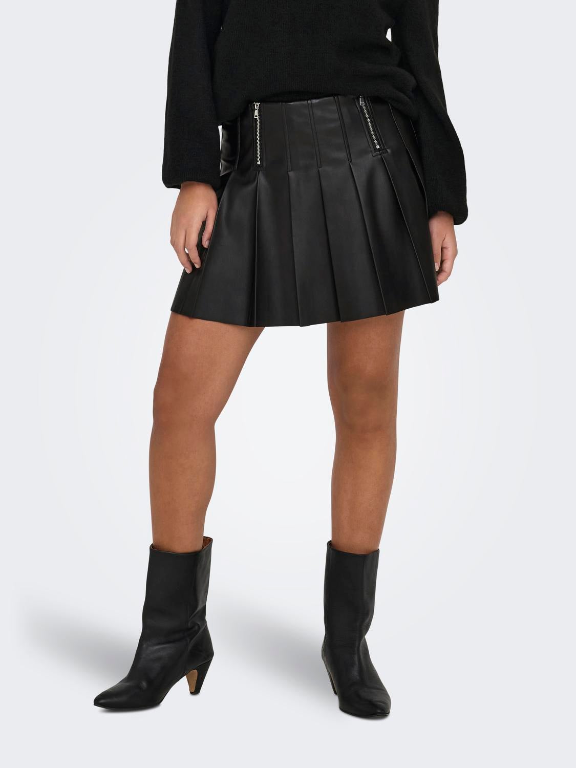ONLIZARA Plissierter Rock Black