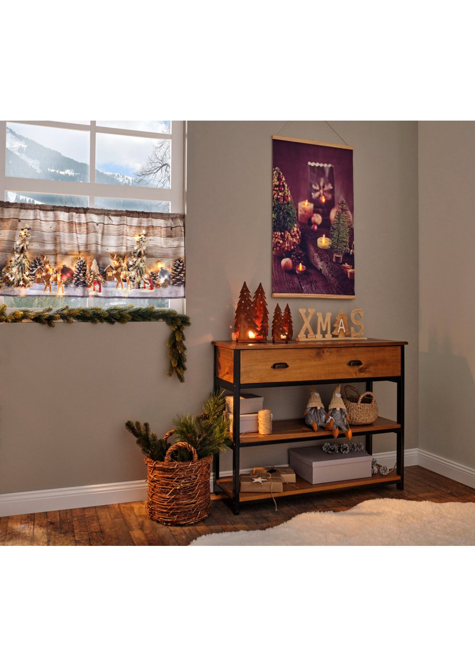 Brise-bise LED avec paysage hivernal