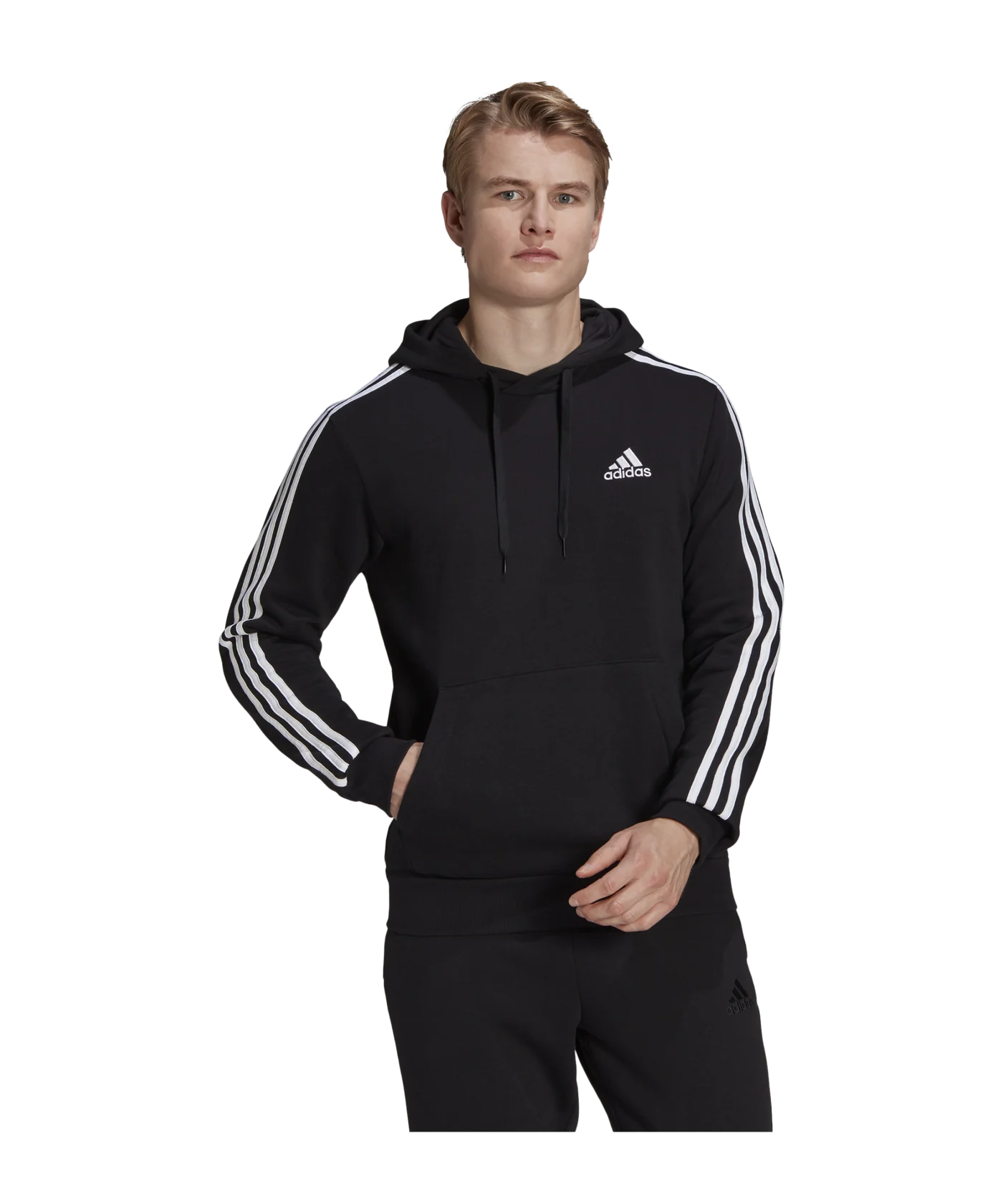 adidas 3 Stripes Hoody Schwarz Weiss