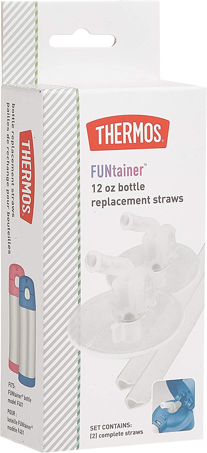 Conjunto de canudos de substitui&ccedil;&atilde;o para Foogo THRF401RS6 F401 Thermos Funtainer, 2 pacotes, tamanho &uacute;nico, transparente