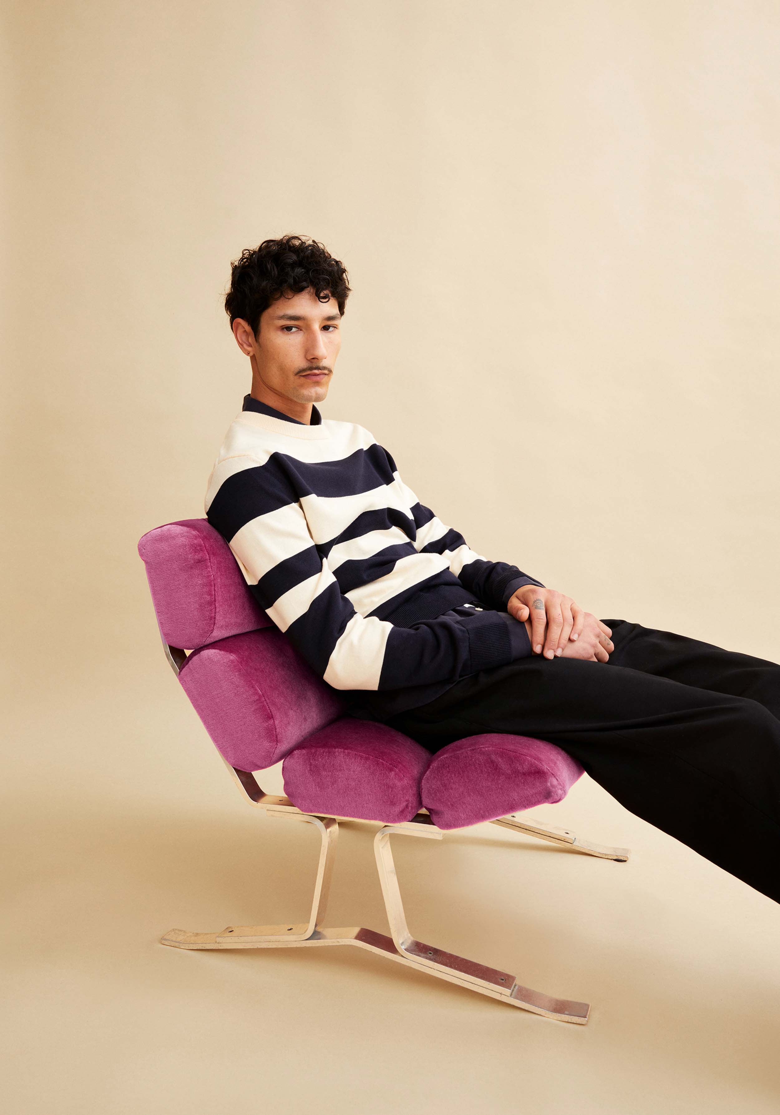Armedangels Strickpullover Graado Night Sky-Oatmilk