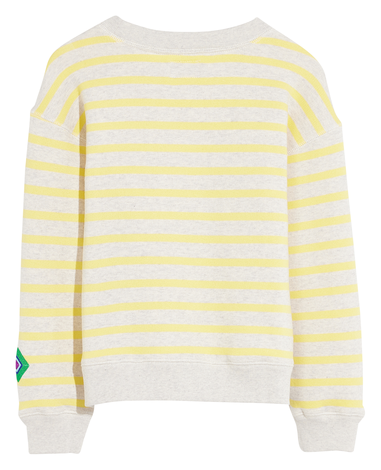 FADOL - Sweat col rond brodé en coton mélangé| Rayé