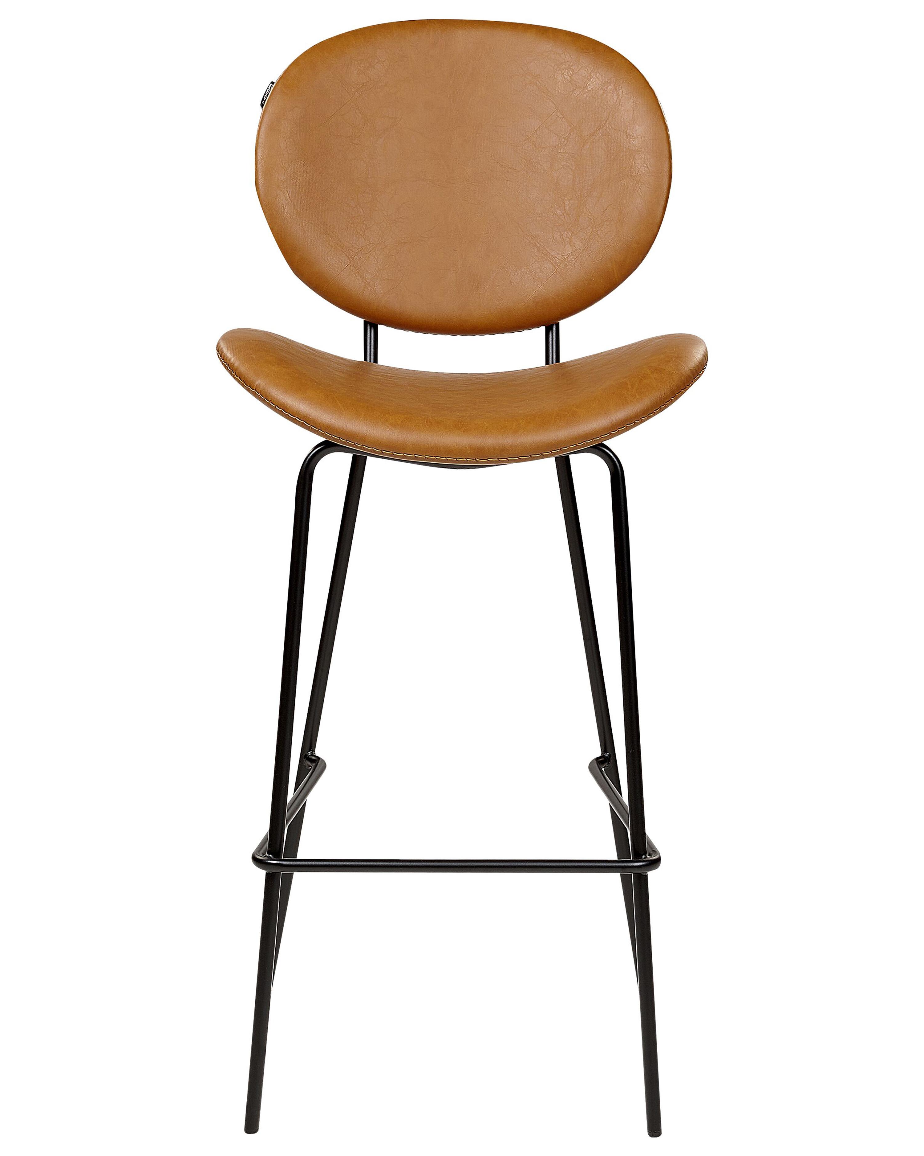 Set van 2 barstoelen LUANA Kunstleer Goudbruin