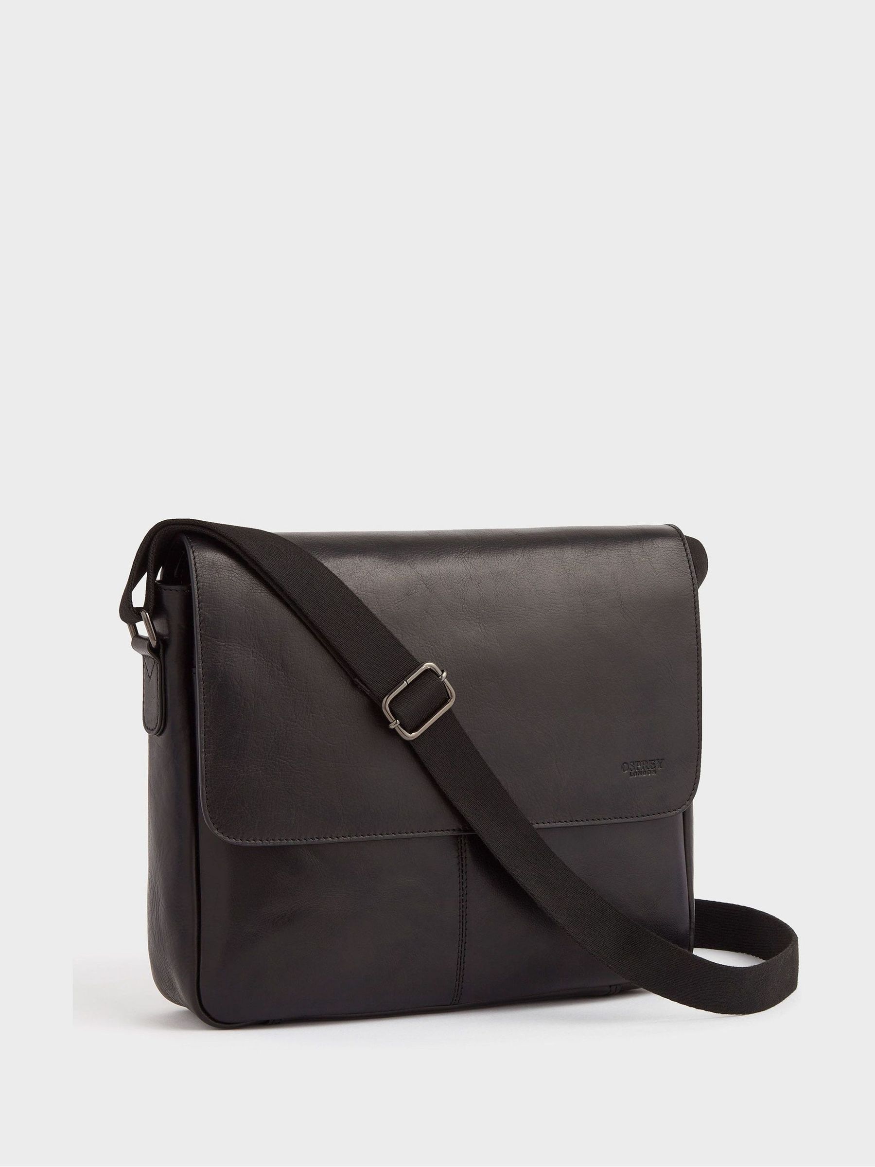 Zwart - OSPREY LONDON - The Brooks - Grote messenger-tas