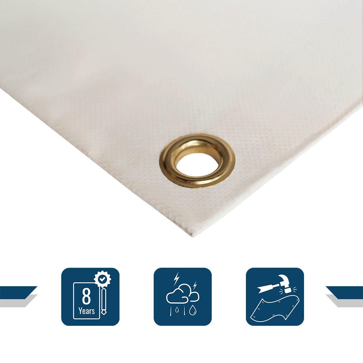 Toile pergola blanc crème 3,5x4 m - qualité 8 ans tecplast 640pr