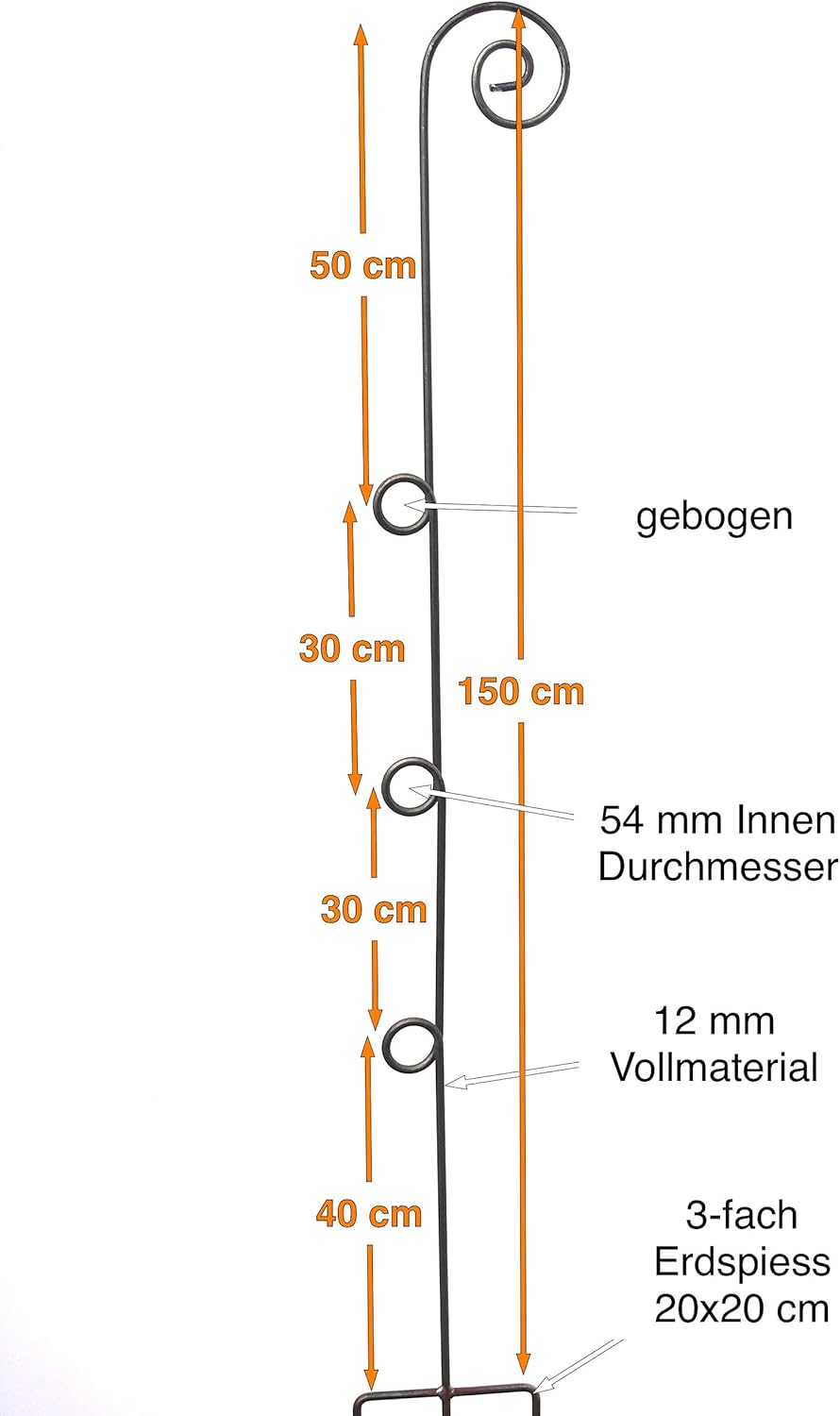 Rankgitter aus Holz/Metall stabil und freistehende Dekoration für den Garten in Naturrost als Rankhilfen für Kletterpflanzen Rosen Himbeeren Höhe 170 cm
