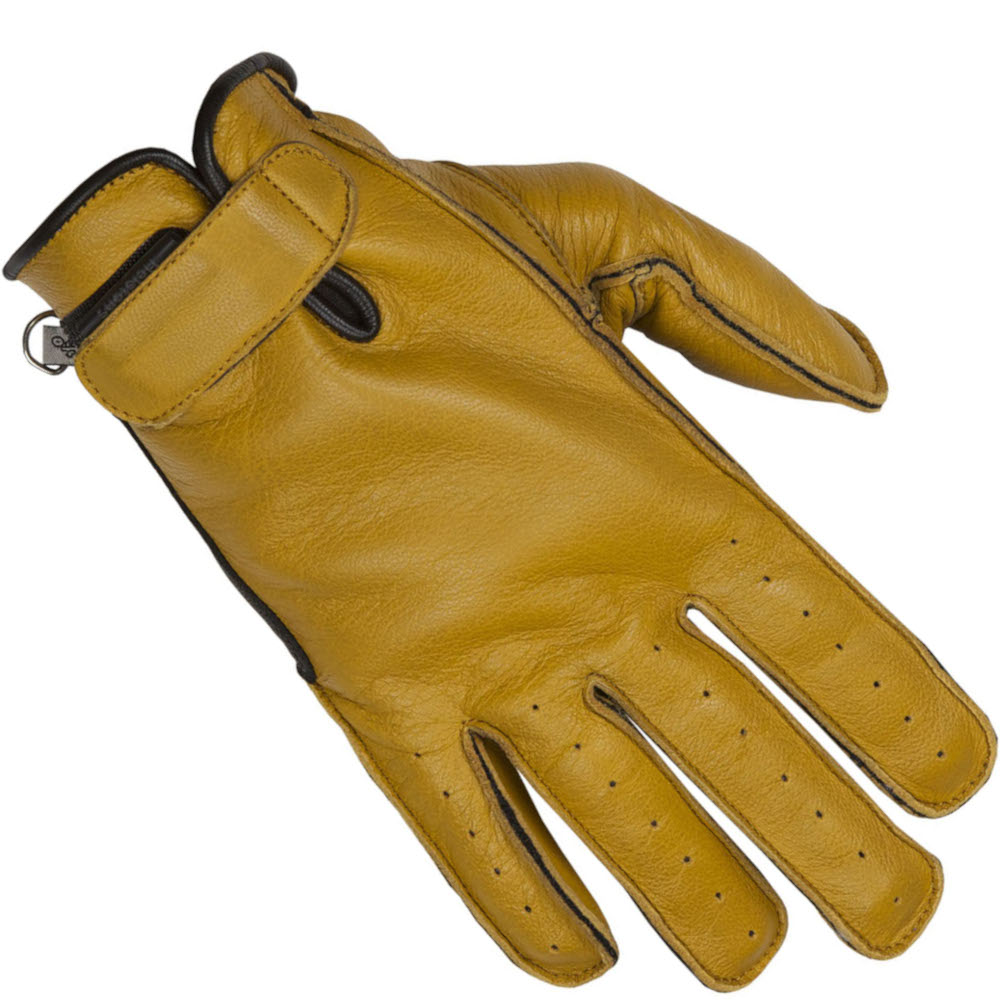 Helstons - Gants Hiro Cuir Soft Or / Noir