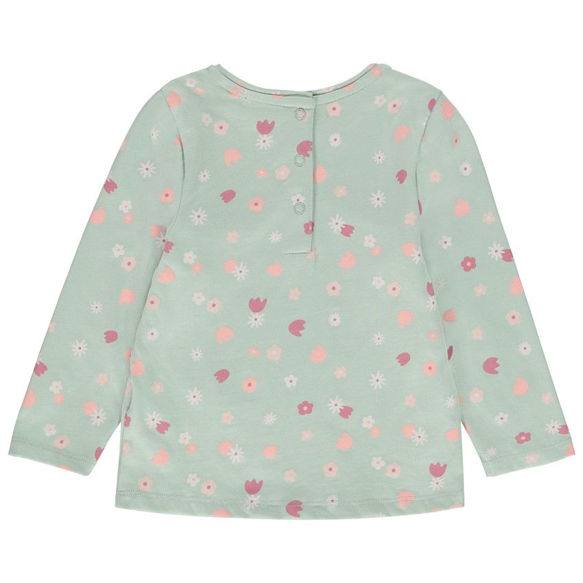 Lot de 2 t-shirts manches longues en jersey pour bébé fille - Vert