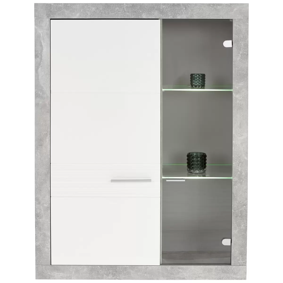 Vitrine Malta weiss,Betonoptik