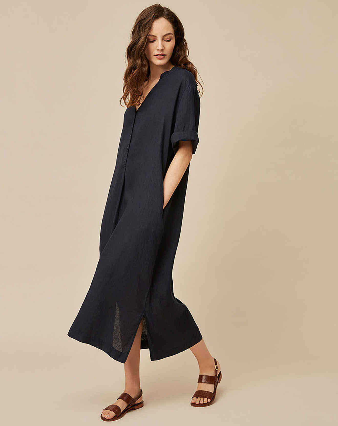 Harris Wilson Robe 100% Lin Carene fumée