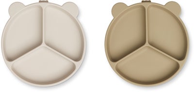 LIEWOOD Stacy Delt Tallerken 2-Pack, Sandy/Oat