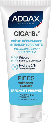 Addax Cica + B5 Crème Réparatrice Intense Hydratante Pieds Très Secs & Abîmés 50ml