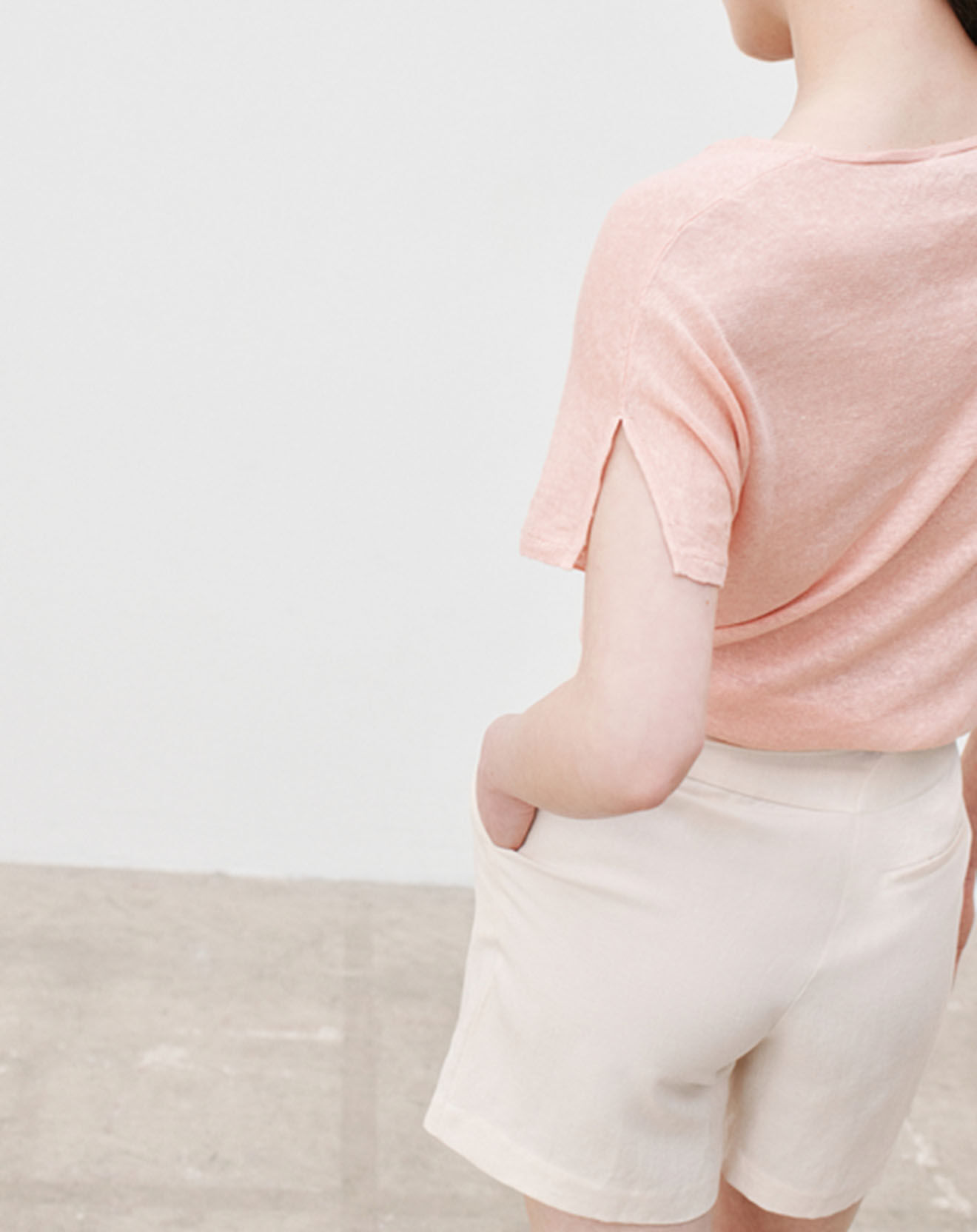 Caroll Pull 100% Lin Milane rose poudré