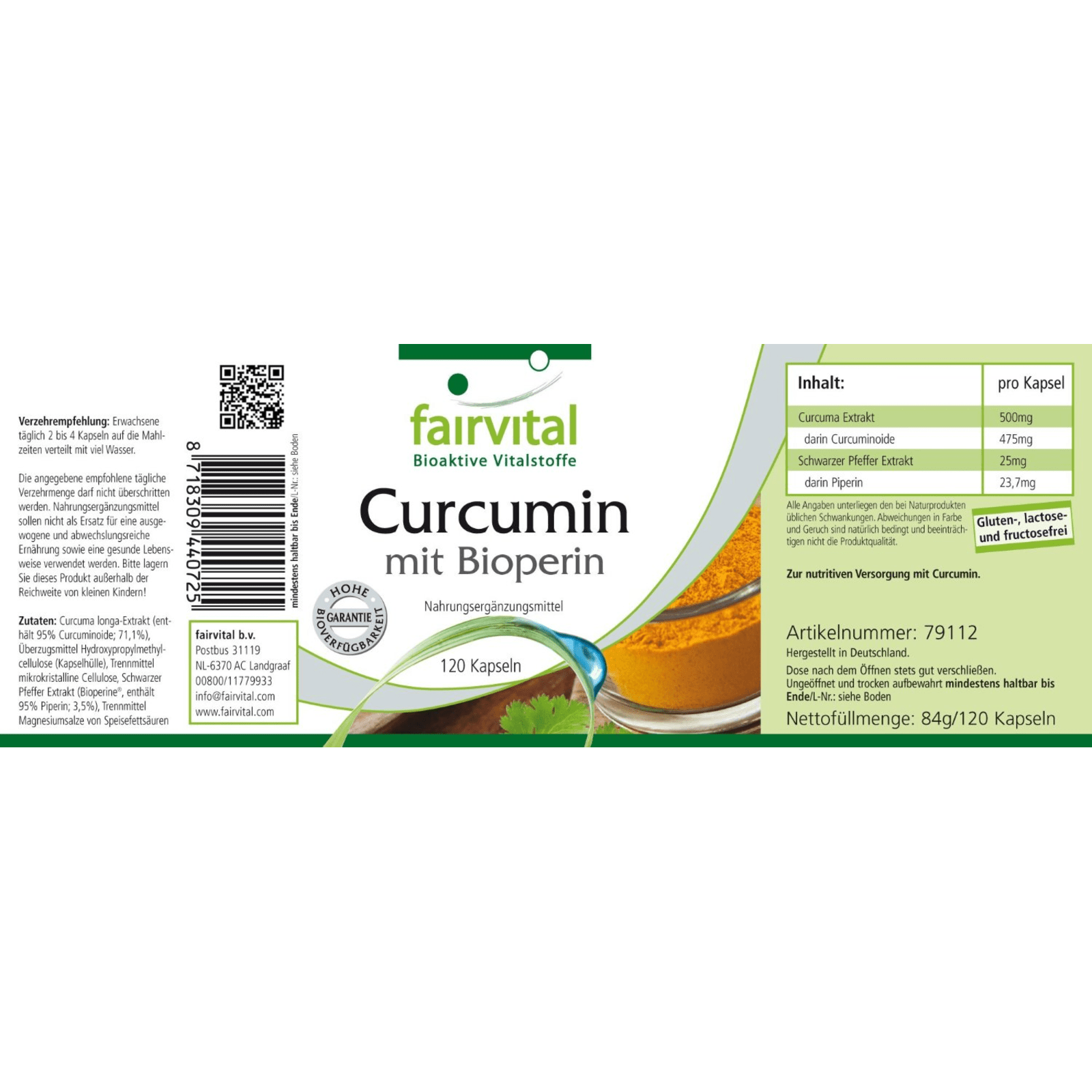 Curcumin mit Bioperin (120 Kapseln)