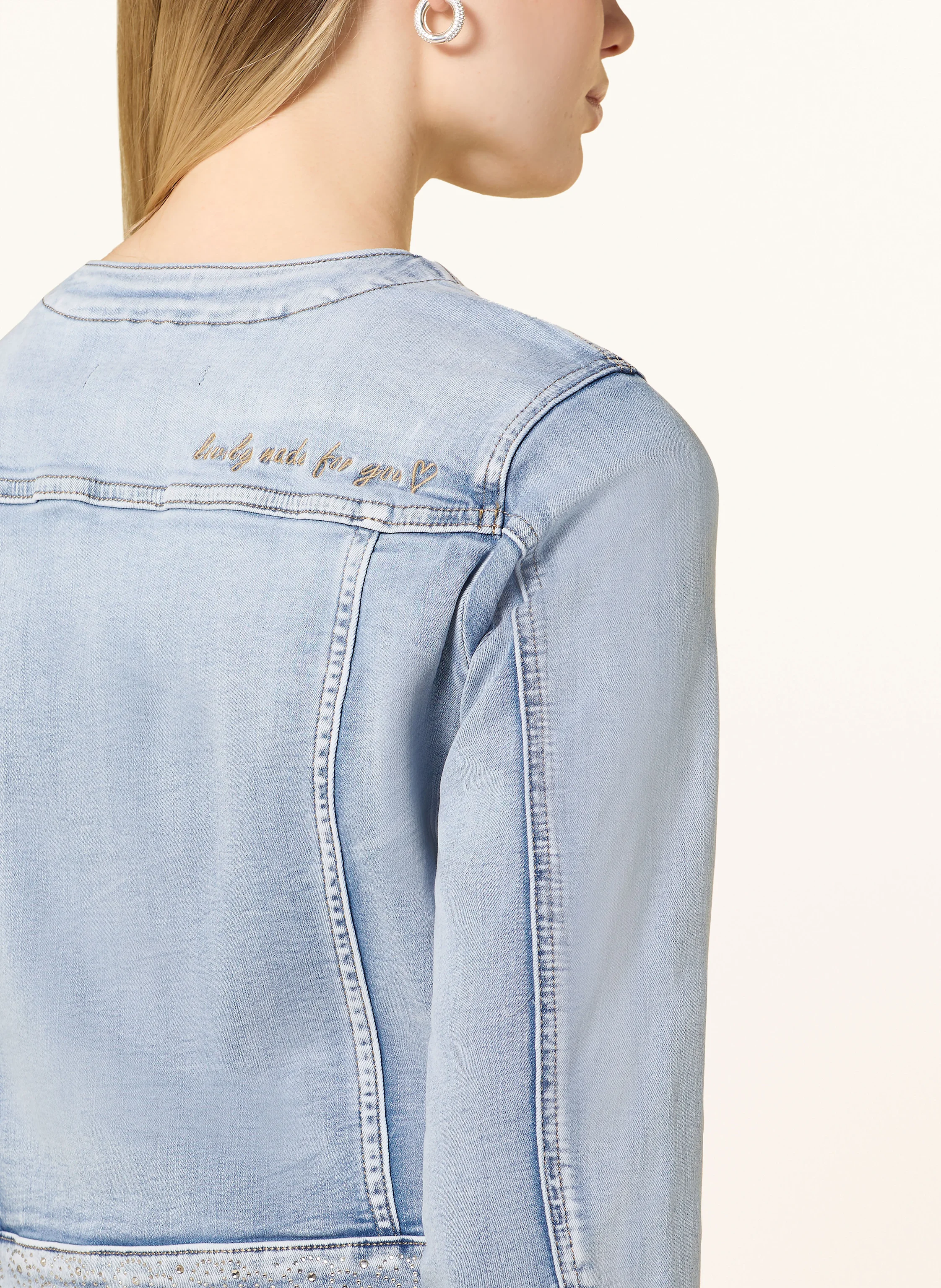 Betty Barclay Jeansjacke mit Schmucksteinen und 3/4-Arm