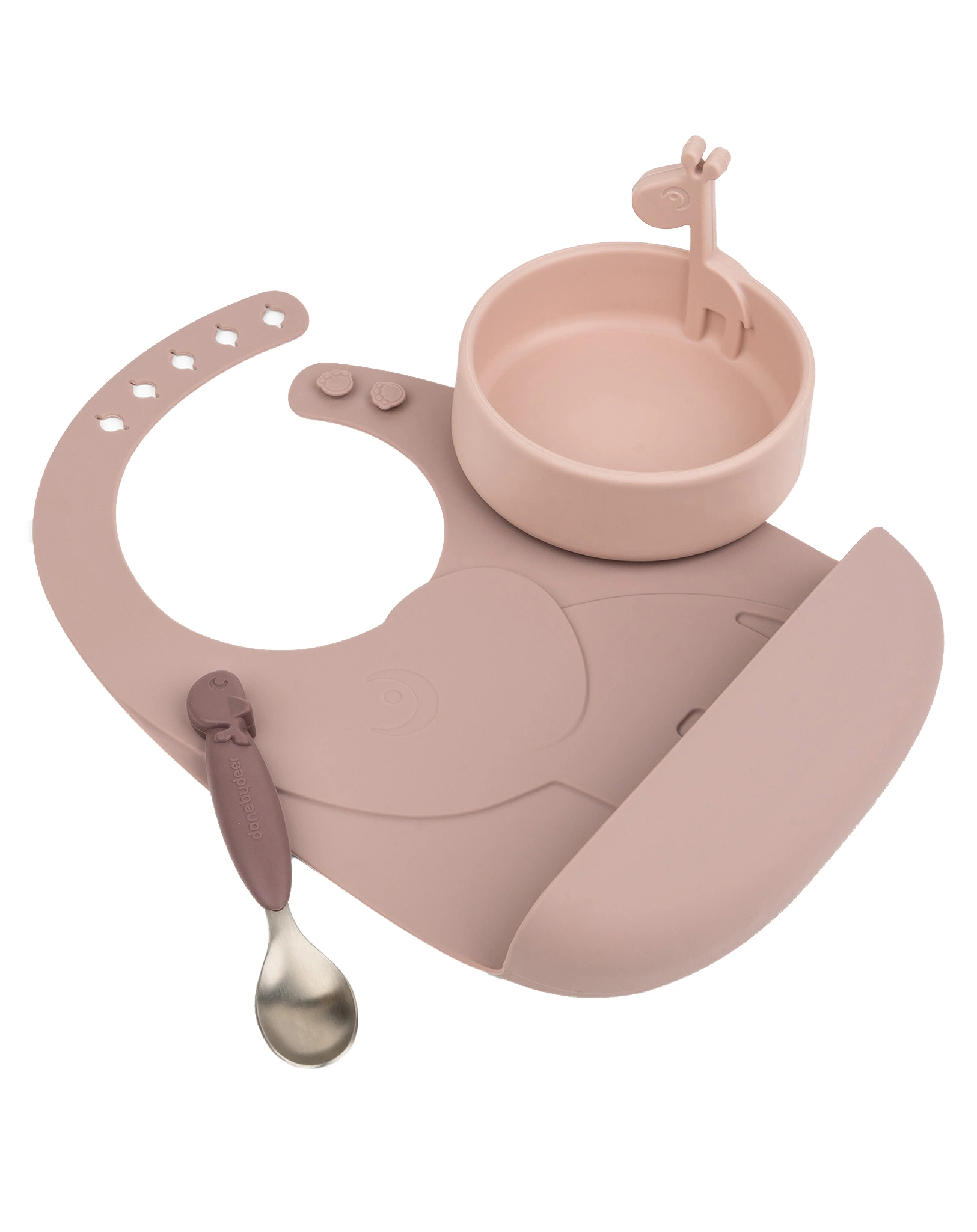 Geschirr-Set PEEKABOO FIRST MEAL - DEER FRIENDS 3-teilig in rosa