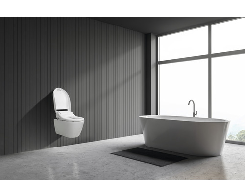 form&style Panay witte douchetoiletzitting met afstandsbediening en soft-close mechanisme