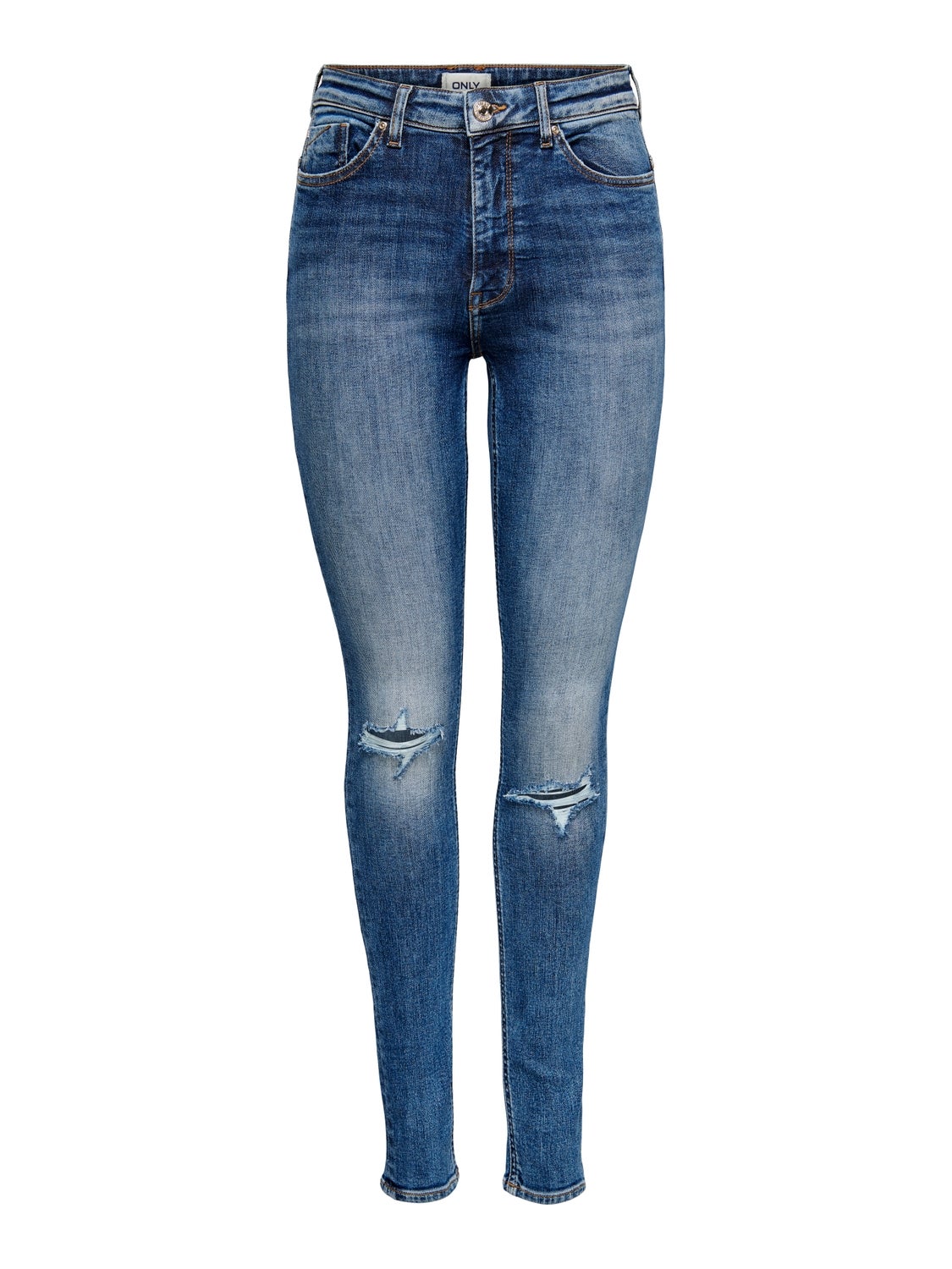 ONLPAOLA Hohe Taille Skinny Fit Jeans Light Medium Blue Denim