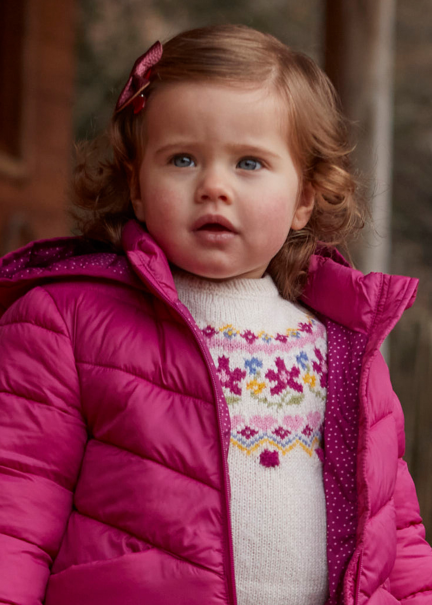 Malha para bebê com borda jacquard