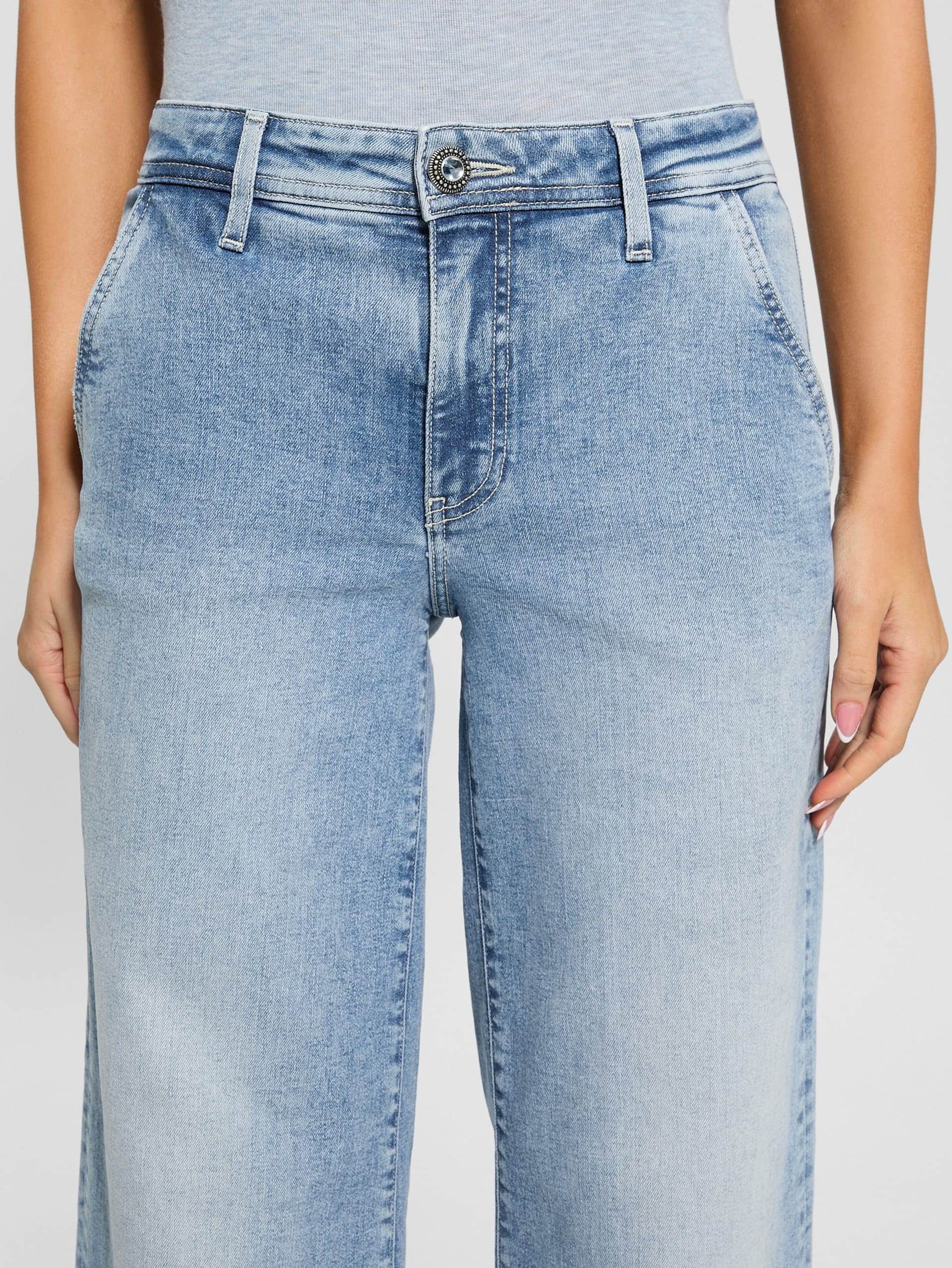 Calça jeans cropped larga Eco Zoya