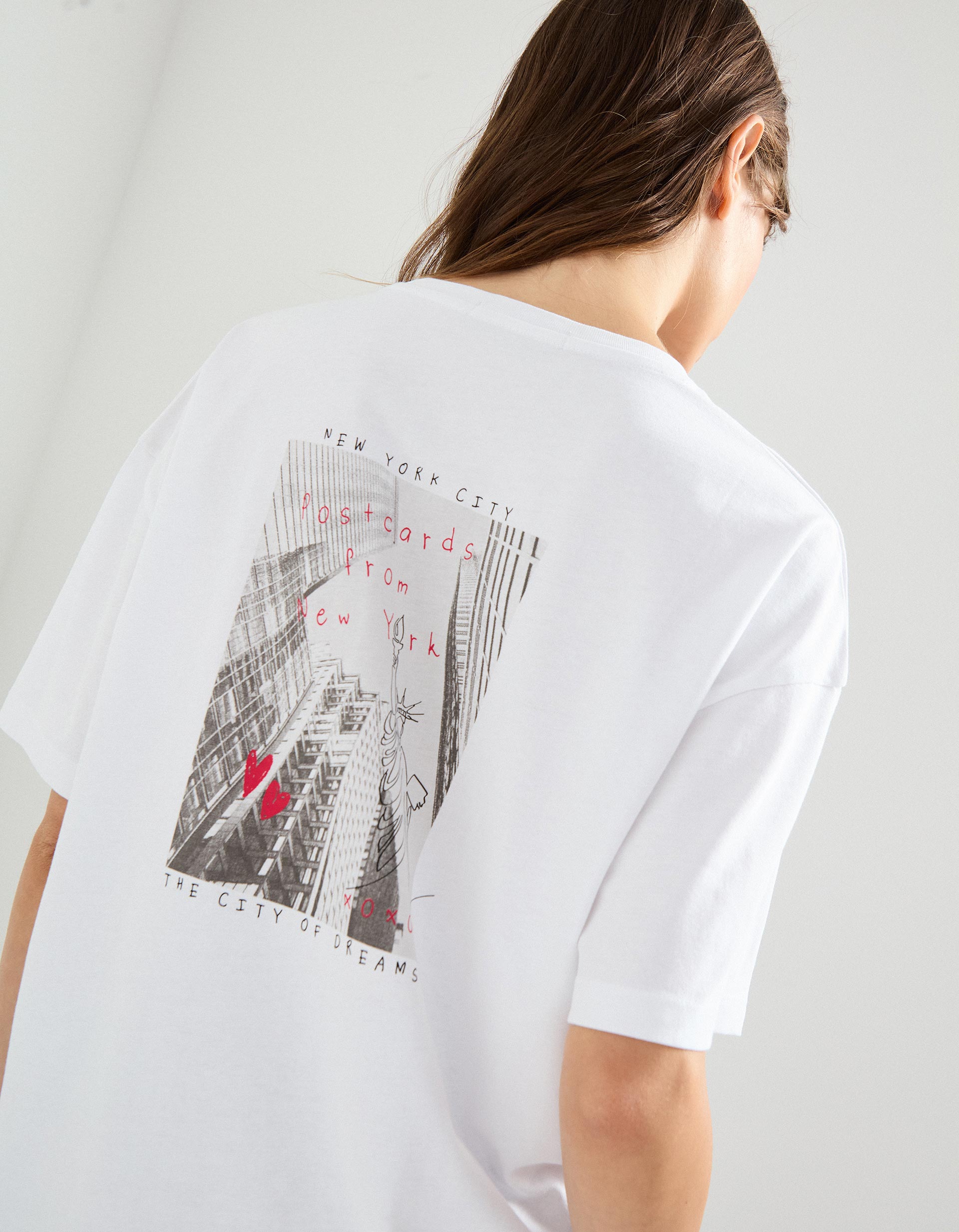 T-shirt Print, Mulher, Branco
