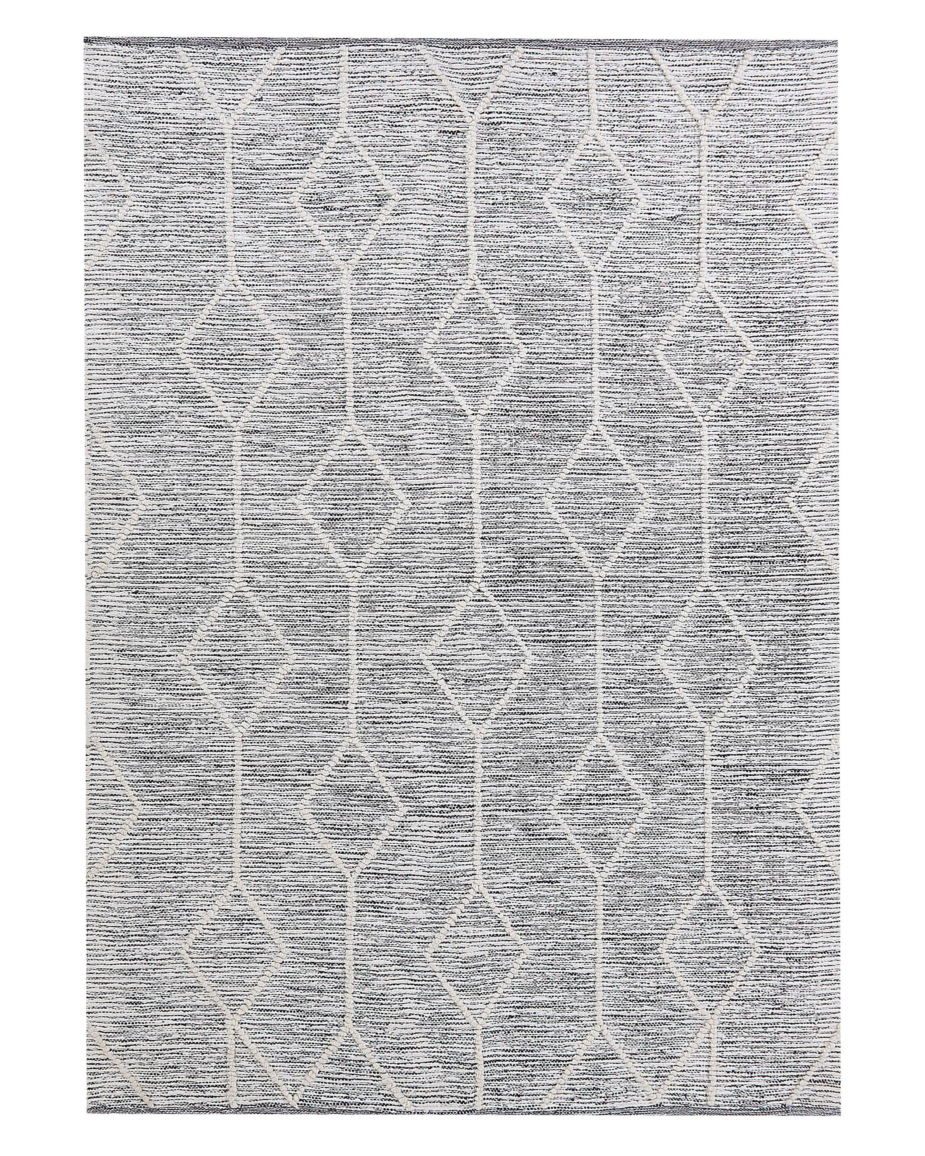 Vloerkleed EDREMIT Grijs 140 x 200 cm Katoen