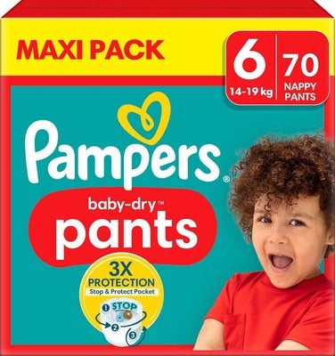 Pampers Baby Dry Bleier Str 6 14-19 kg 70-Pack