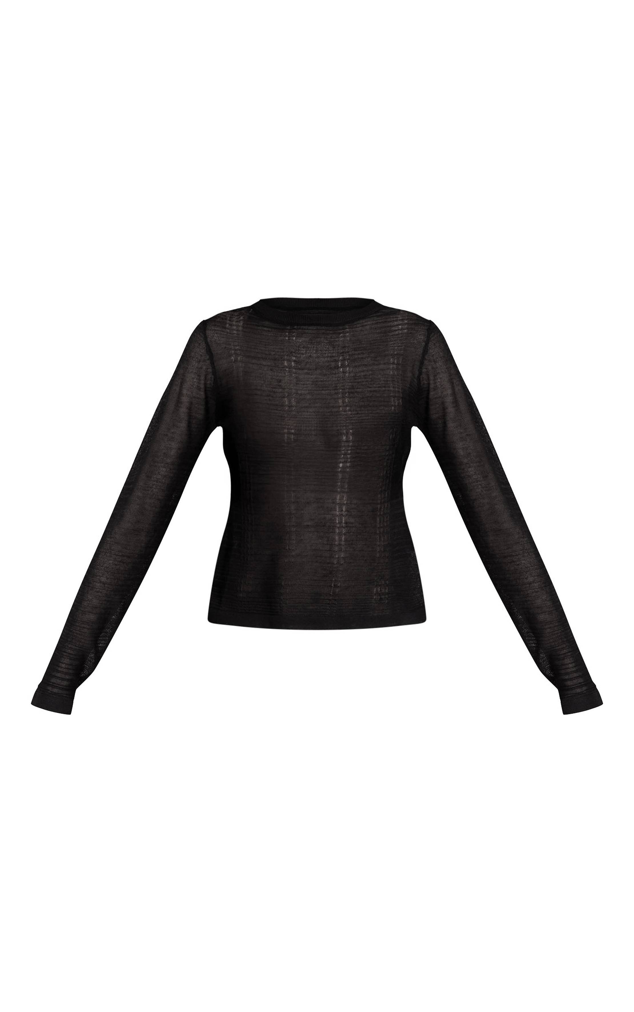 Noir Haut En Maille Transparente À Carreaux