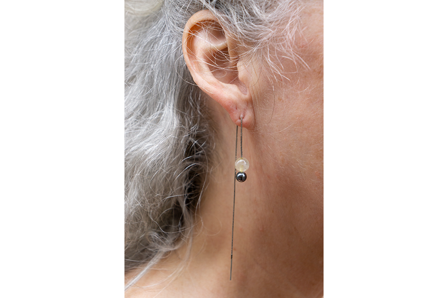 AW Earring Oscar rutielkwarts/hematiet