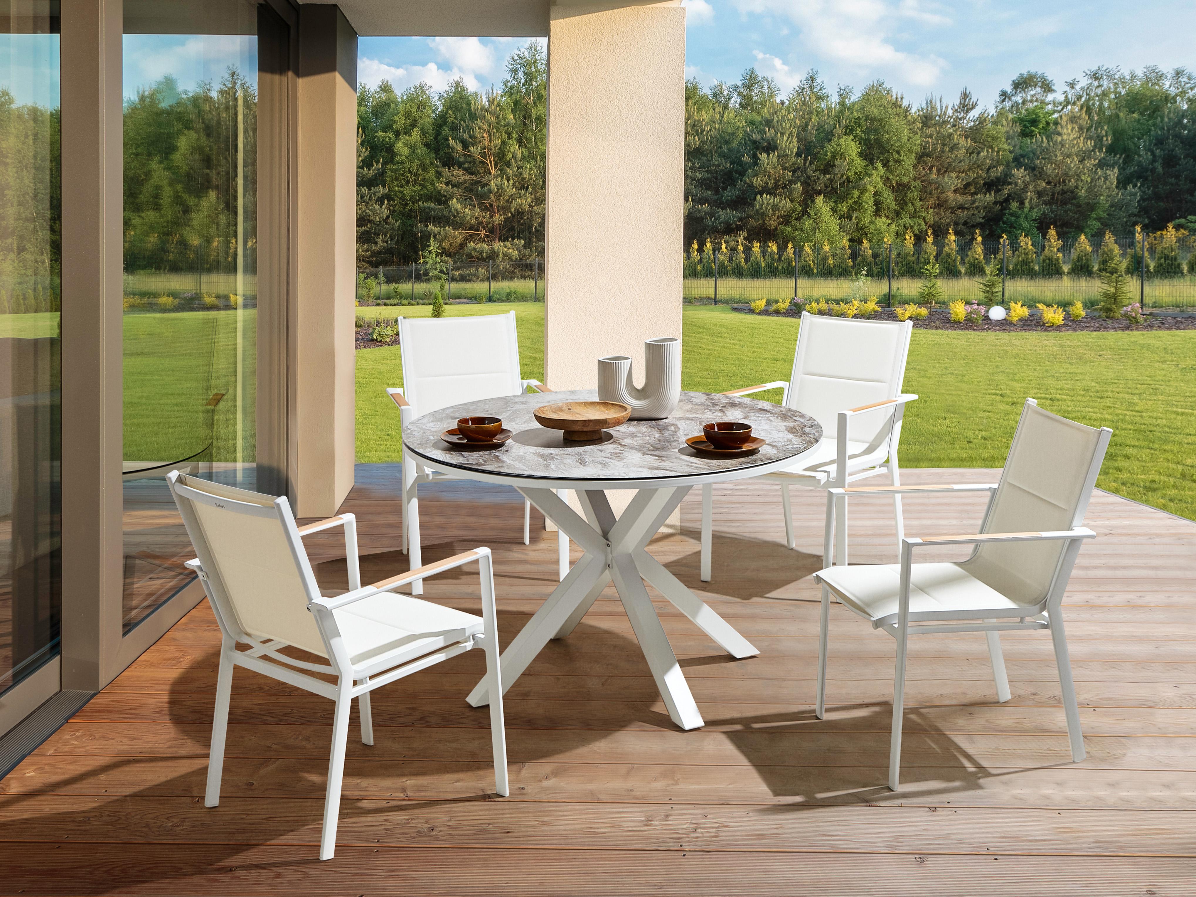 Tuin eettafel MALETTO 120 cm 120 cm Glas Donkergrijs