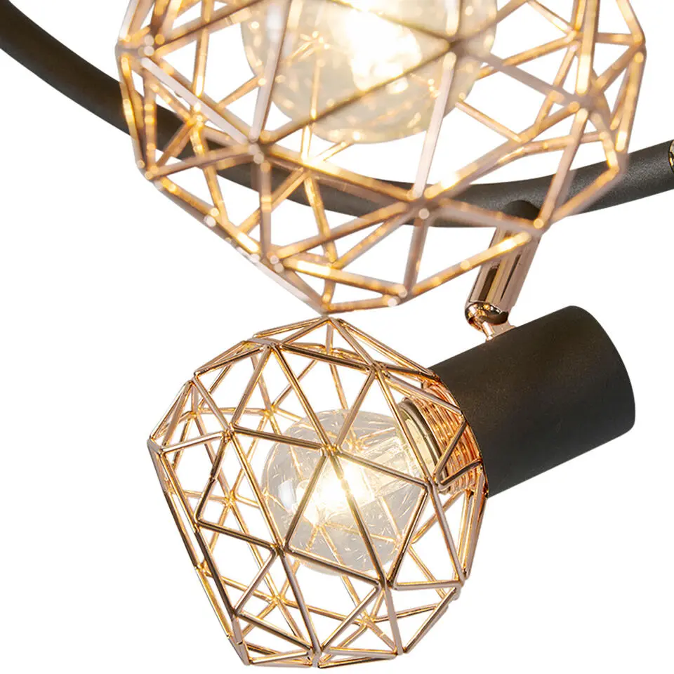 Qazqa opbouwspots mesh bruin e14
