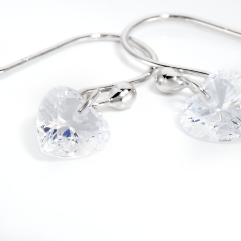 Boucles D'oreilles Pendantes Argent Blanc Sopher Oxydes De Zirconium