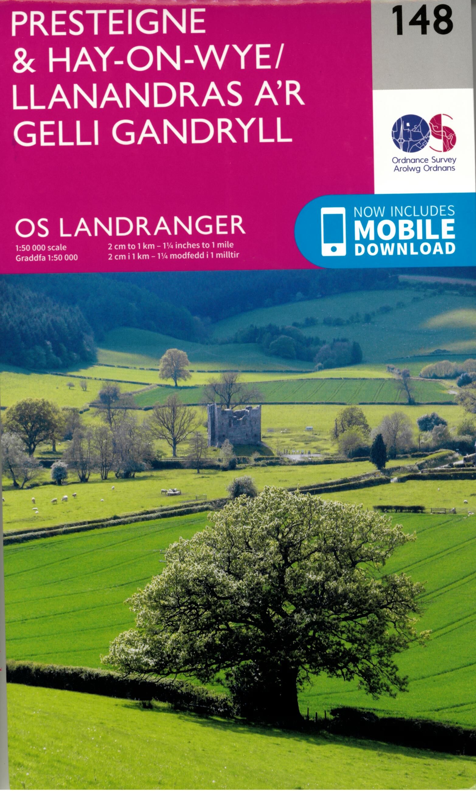ORDNANCE SURVEY - 148 GB PRESTEIGNE 1 50 000