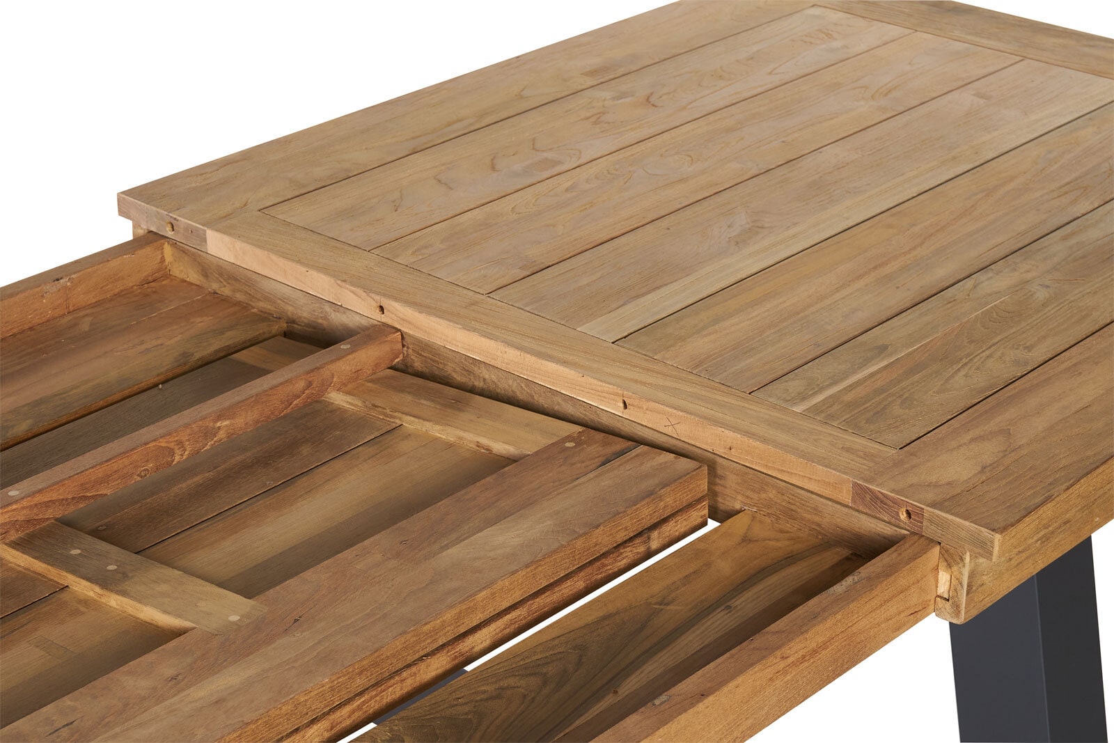 Garden FLAIR Gartentisch OLI 220-300 x 100 cm sandschwarz /Teak