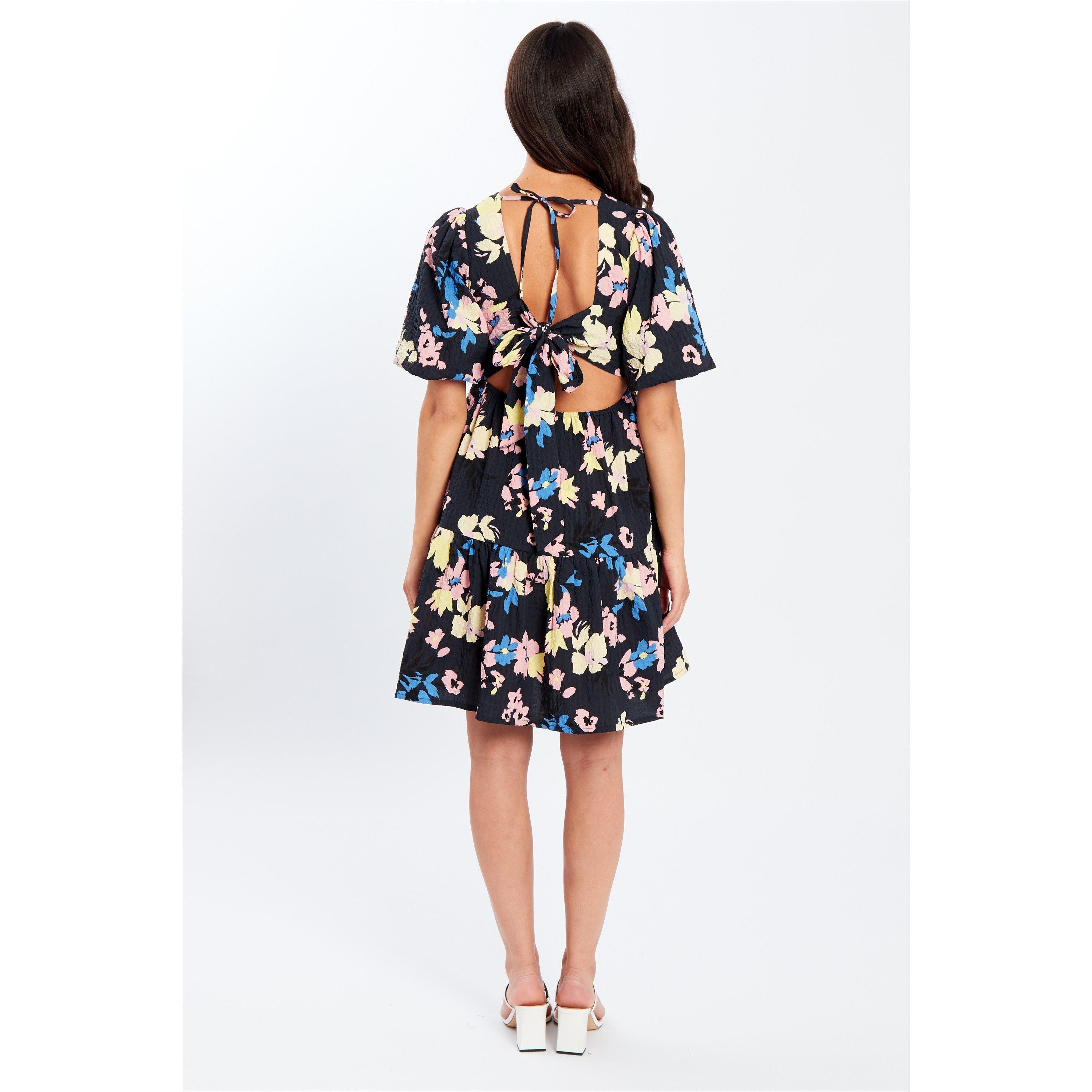 Be You Tiered Tie Back Mini Dress