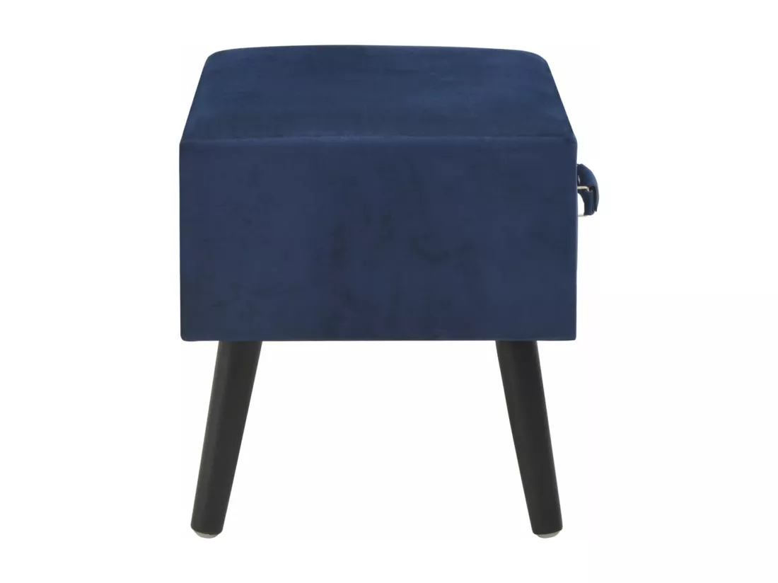 Table de chevet Bleu 40x35x40 cm Velours