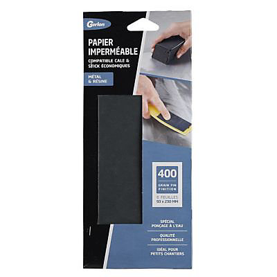 6 feuilles d'abrasif imperméable grain fin