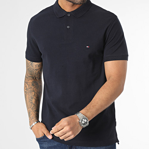 Polo Manches Courtes Flag Under Placket 1684 Bleu Marine