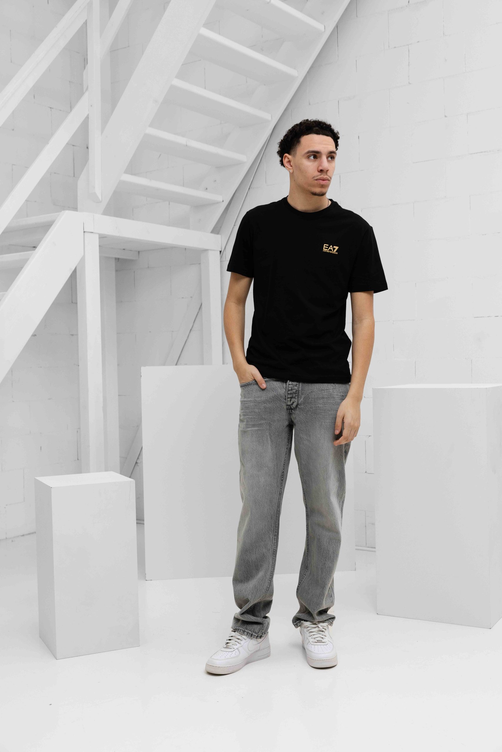 EA7 Emporio Armani 7M001327 T-Shirt Heren Zwart